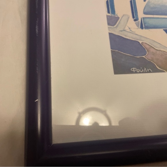 Framed silk screen from Mykonos, Greece. 1993 - Picture 5 of 9